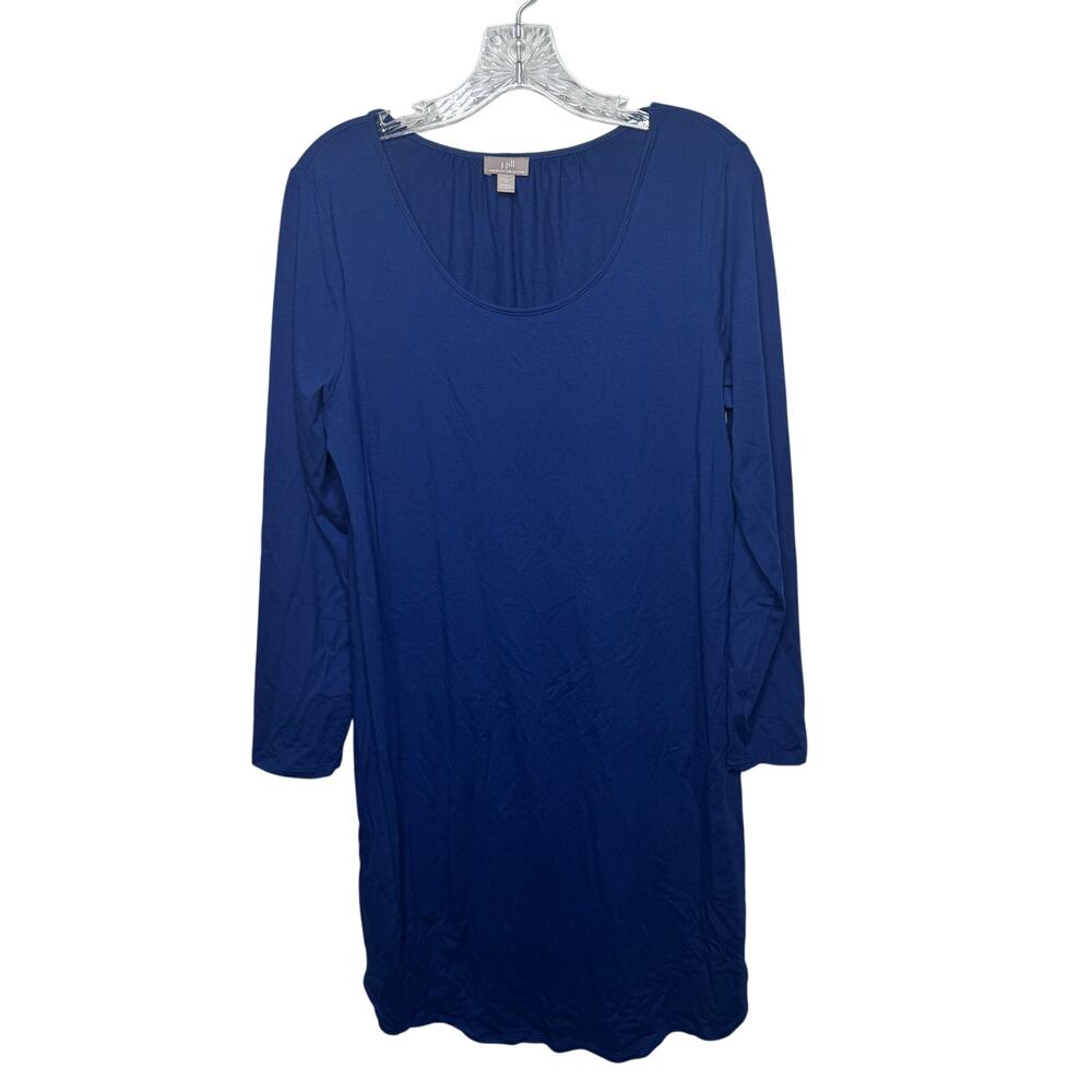 J. Jill‎ Wearever Collection Stretch Tunic Dress Size Medium Blue Long Sleeve